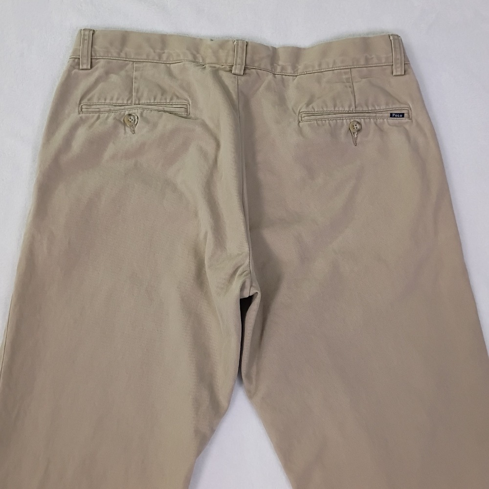 Polo Ralph Lauren Mens Slim Fit Chino Pants Tan Khaki Cotton 32x34 - Picture 16 of 16